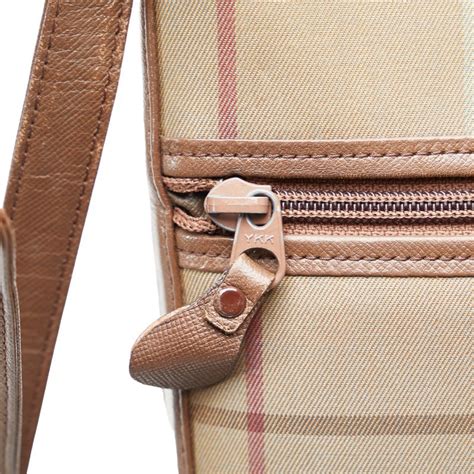 burberry check canvas shoulder bag